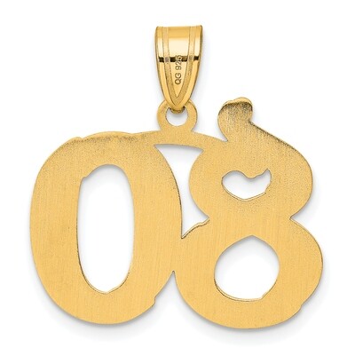 Number 80 Pendant 14k Gold Polished Etched AEN80, MPN: AEN80, 196904080511