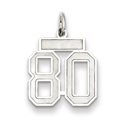 Charm Number 80 Satin Sterling Silver Small QPS80, MPN: QPS80, 191101283086