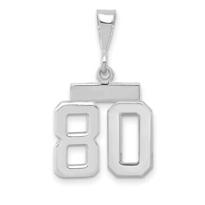 Number 80 Charm 14k White Gold Polished Small WSP80, MPN: WSP80, 196904074657