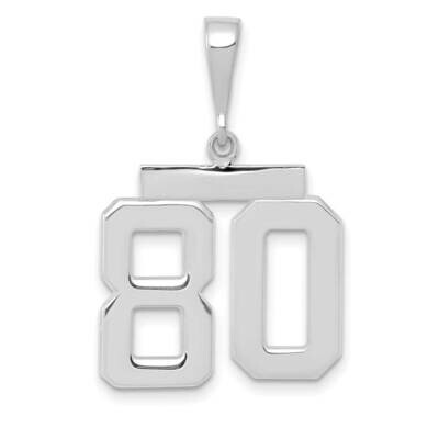 Number 80 Charm 14k White Gold Polished Medium WMP80, MPN: WMP80, 196904075401