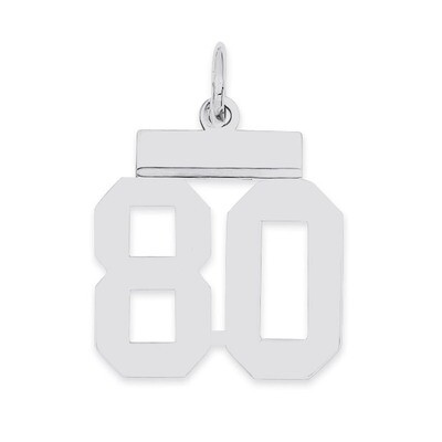 Pendant Number 80 Polished Sterling Silver Small QSS80, MPN: QSS80, 883957102245