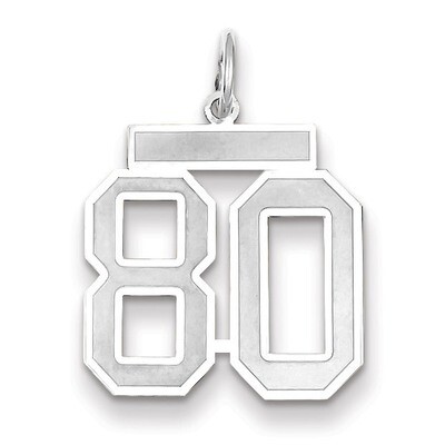 Number 80 Charm Medium Satin 14k white Gold WSM80, MPN: WSM80, 883957079424