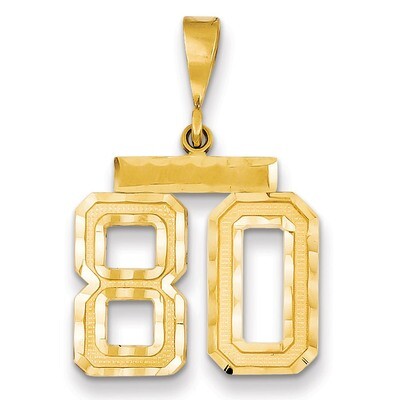 Number 80 Charm 14k Gold Medium Diamond-cut  MN80, MPN: MN80, 883957139920