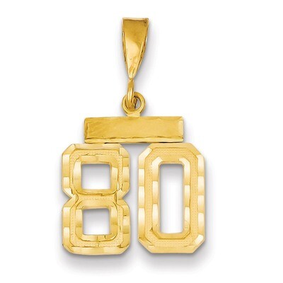 Number 80 Charm 14k Gold Small Diamond-cut SN80, MPN: SN80, 883957111193