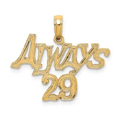 Always 29 Charm 14k Gold D3907, MPN: D3907, 637218027408