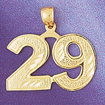 Dazzlers Jewelry Number 29 Pendant Necklace Charm Bracelet in Yellow, White or Rose Gold 950929, MP…