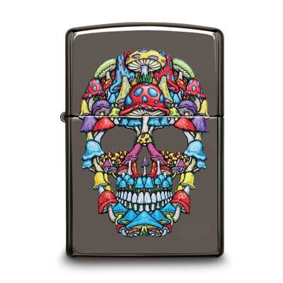Zippo Black Ice Mushroom Skull Design Lighter GM25779, MPN: GM25779, 191693142341