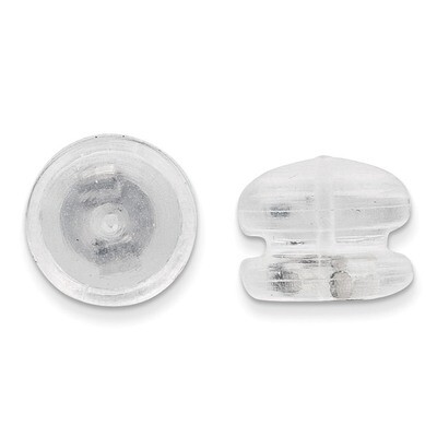 Screw Back Mushroom 1 Pair Earrings Silicone Sliders 14k White Gold WGSIL3, MPN: WGSIL3,