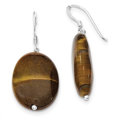Tiger&#39;s Eye Dangle Earrings Sterling Silver QE6197, MPN: QE6197, 886774023533