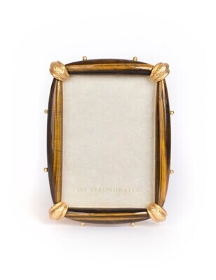 Jay Strongwater Angelo Tiger Eye 5 x 7 Inch Picture Frame Tiger Eye SPF5845-287, MPN: SPF5845-287,