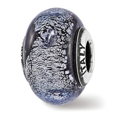 Silver Italian Murano Glass Bead Sterling Silver QRS3716, MPN: QRS3716,