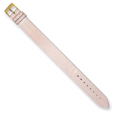 Moog Light Pink Lizard Texture Patent Finish Calf Leather Watch Band - Gold-plated, MPN: IT-14G,