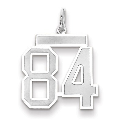 Number 84 Charm Medium Satin 14k white Gold WSM84, MPN: WSM84, 883957079462