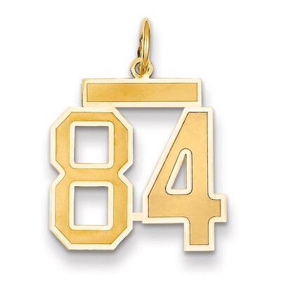 Number 84 Charm 14k Gold Medium Satin LSM84, MPN: LSM84, 883957076423