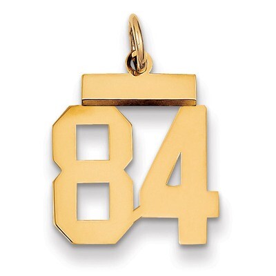 Number 84 Charm 14k Gold Small Polished LS84, MPN: LS84, 883957034119