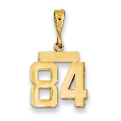 Number 84 Charm 14k Gold Small Polished SP84, MPN: SP84, 883957219547