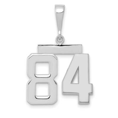 Number 84 Charm 14k White Gold Polished Medium WMP84, MPN: WMP84, 196904075470