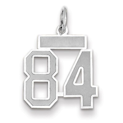 Number 84 Charm Small Satin 14k white Gold WSS84, MPN: WSS84, 883957072746