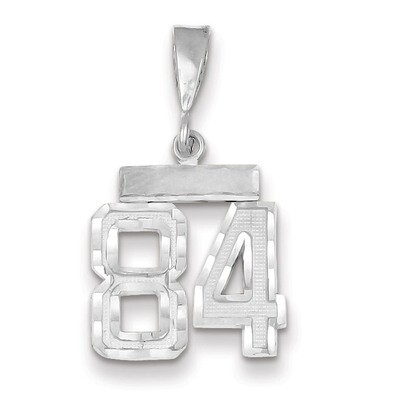 Number 84 Charm Small Diamond -cut 14k white Gold WSN84, MPN: WSN84, 883957114699