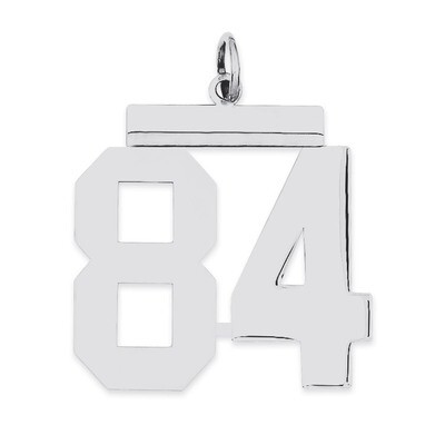 Charm Number 84 Polished Sterling Silver Large QPL84, MPN: QPL84, 191101281341