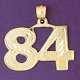 Dazzlers Jewelry Number 84 Pendant Necklace Charm Bracelet in Yellow, White or Rose Gold 950984, MP…
