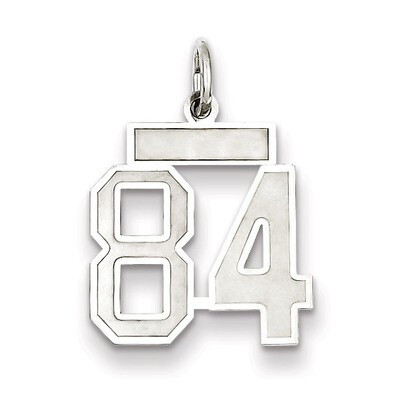Charm Number 84 Satin Sterling Silver Small QPS84, MPN: QPS84, 191101283123