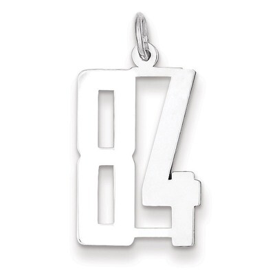 Charm Number 84 Elongated Pol Sterling Silver Small QES84, MPN: QES84, 191101190667