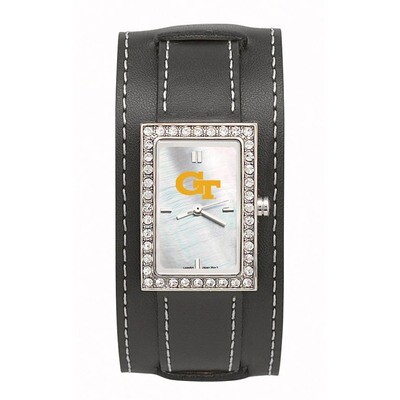 Georgia Tech Gt Starlette Wide Black Lea Watch GT121
