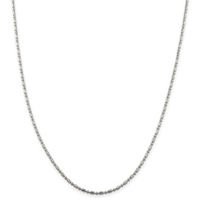 18 Inch 2mm Fancy Beaded Chain Sterling Silver QFC195-18, MPN: QFC195-18, 886774421940