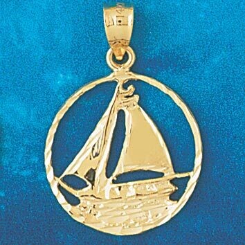 Dazzlers Jewelry Sailboat Pendant Necklace Charm Bracelet in Yellow, White or Rose Gold 1145, MPN: …
