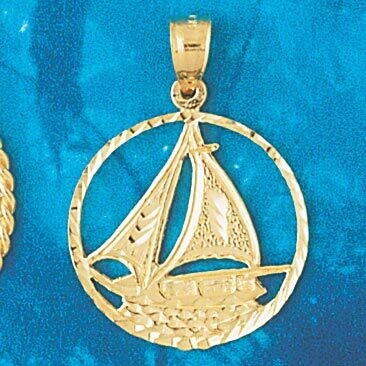 Dazzlers Jewelry Sailboat Pendant Necklace Charm Bracelet in Yellow, White or Rose Gold 1144, MPN: …