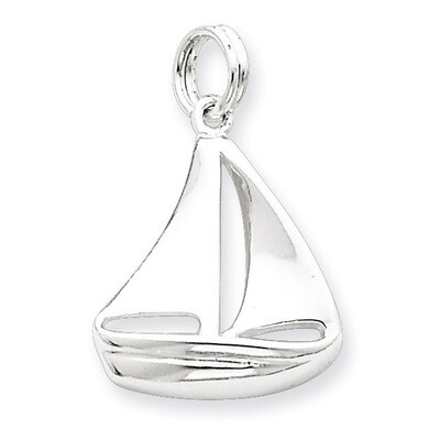 Sailboat Charm Sterling Silver QC4957, MPN: QC4957, 723252449679