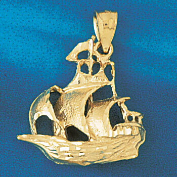 Dazzlers Jewelry Sailboat Pendant Necklace Charm Bracelet in Yellow, White or Rose Gold 1267, MPN: …