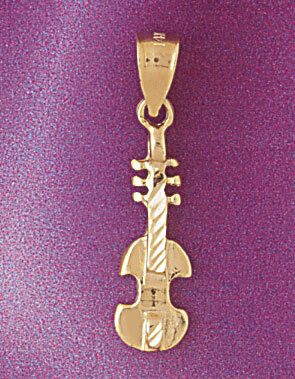Dazzlers Jewelry Violin Pendant Necklace Charm Bracelet in Yellow, White or Rose Gold 6229, MPN: DZ…