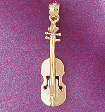Dazzlers Jewelry Violin Pendant Necklace Charm Bracelet in Yellow, White or Rose Gold 6227, MPN: DZ…