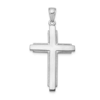 Solid Cross Pendant 10k White Gold 10C4206W, MPN: 10C4206W,
