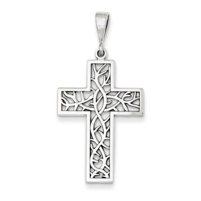 Thorn Cross Pendant 14k White Gold D1596, MPN: D1596, 886774618555