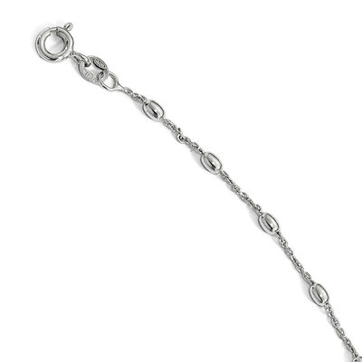 Leslie&#39;s Beaded with 1 inch Extender Anklet 9 Inch Sterling Silver Polished HB-QLF801-9, MPN: QLF80…