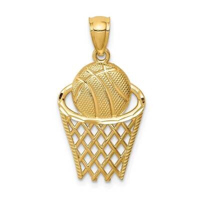 Basketball in Hoop Pendant 14k Gold C4688, MPN: C4688, 883957605289