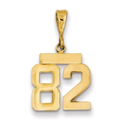 Number 82 Charm 14k Gold Small Polished SP82, MPN: SP82, 883957144825