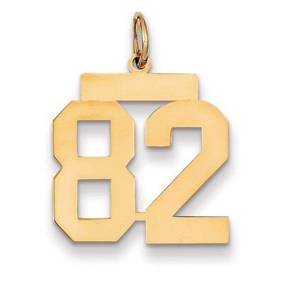 Number 82 Charm 14k Gold Medium Polished LM82, MPN: LM82, 883957219493