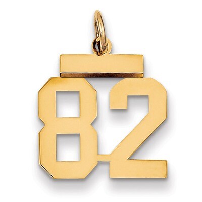 Number 82 Charm 14k Gold Small Polished LS82, MPN: LS82, 883957034096