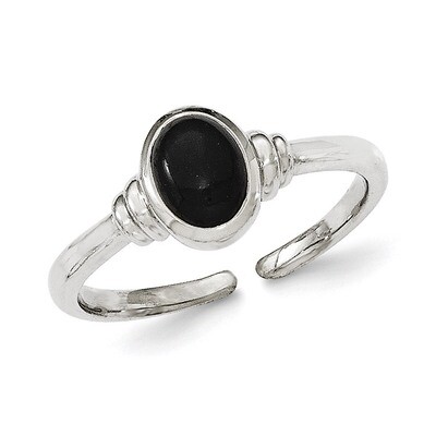 Black Agate Ring Sterling Silver QR6292-7