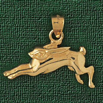 Dazzlers Jewelry Rabbit Pendant Necklace Charm Bracelet in Yellow, White or Rose Gold 2748, MPN: DZ…