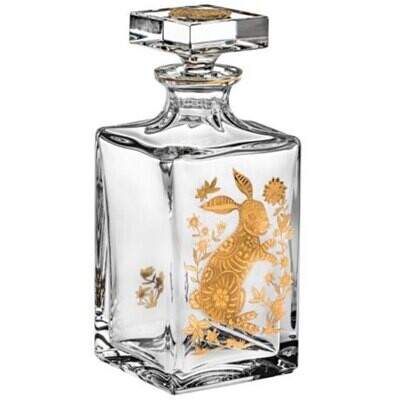 Vista Alegre Golden Whisky Decanter With Gold Rabbit 48003787, MPN: 48003787,