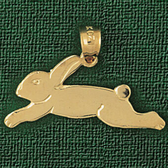 Dazzlers Jewelry Rabbit Pendant Necklace Charm Bracelet in Yellow, White or Rose Gold 2747, MPN: DZ…