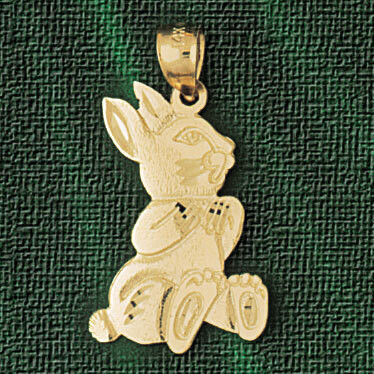 Dazzlers Jewelry Rabbit Pendant Necklace Charm Bracelet in Yellow, White or Rose Gold 2730, MPN: DZ…