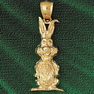 Dazzlers Jewelry Rabbit Pendant Necklace Charm Bracelet in Yellow, White or Rose Gold 2726, MPN: DZ…
