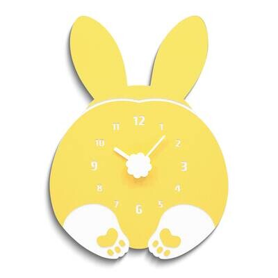 Yellow and White Rabbit Wall Clock GM25206, MPN: GM25206, 788089173395