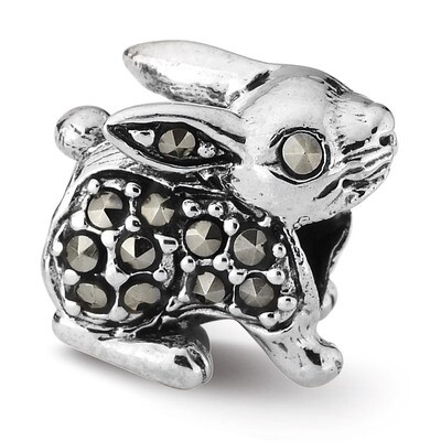 Marcasite Rabbit Bead - Sterling Silver QRS1958, MPN: QRS1958, 883957505633